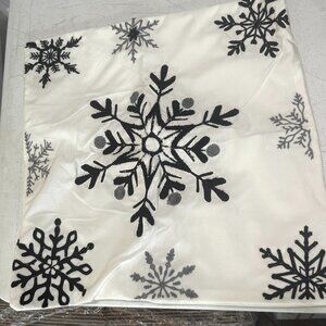 SET OF 2 PILLOW COVER CHRISTMAS SEQUIN SNOWFLAKE PILLOW CASE SET OF 2 NEW